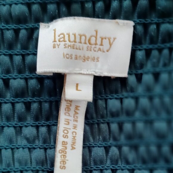 Laundry By Shelli Secal Off Shoulder Top Women M/L Green Velvet Whimsigoth - Picture 5 of 5